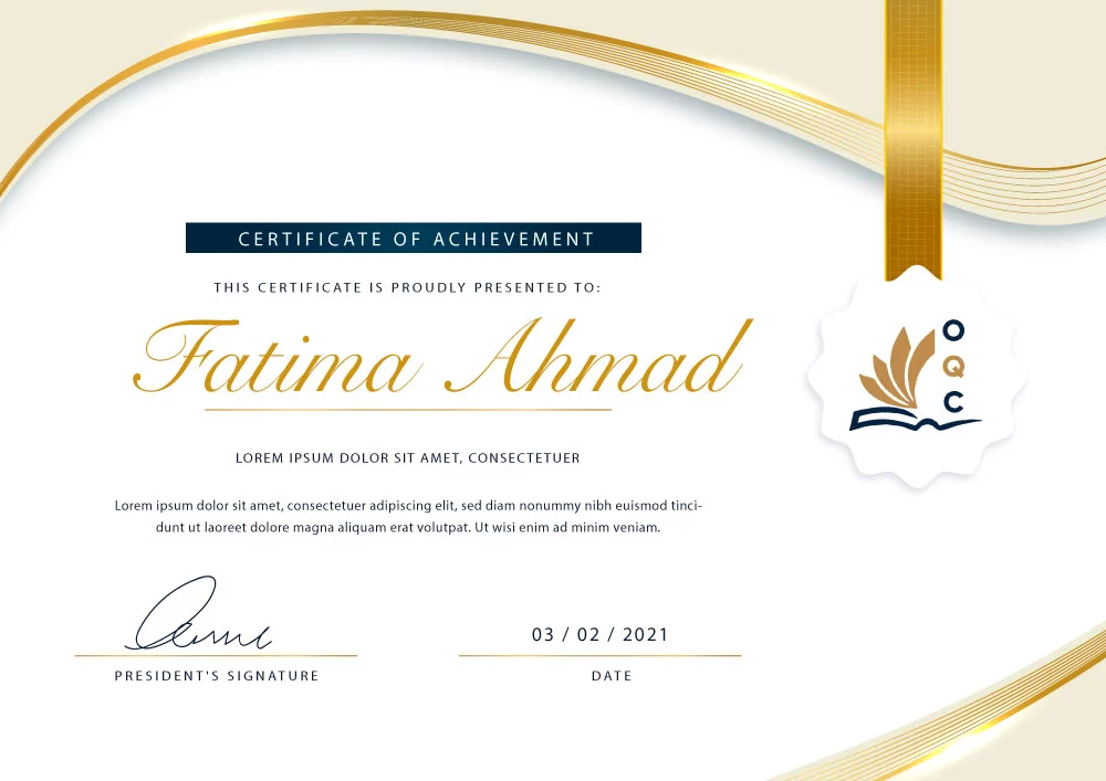 Student receiving Ijazah in online Quran Tajweed course with qualified teacher